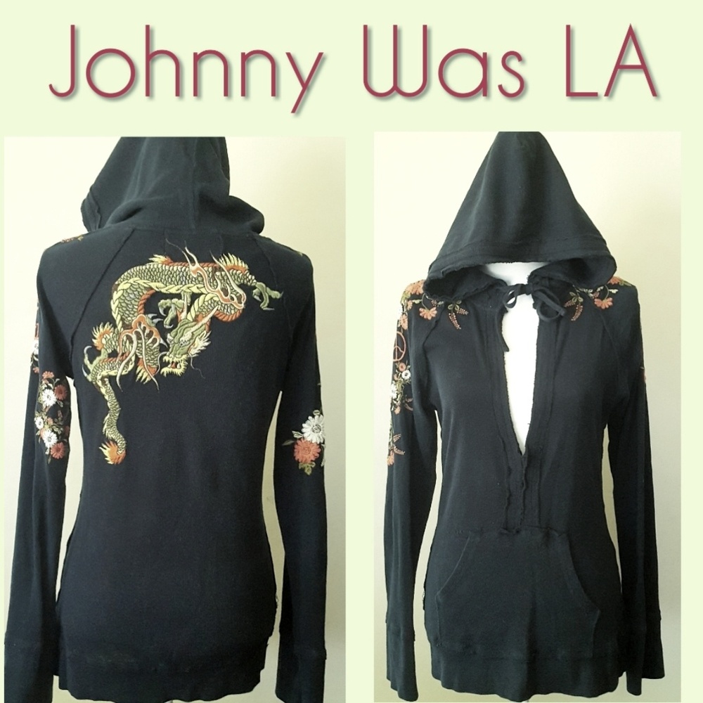 Johnny Was LA Hoodie Micro Thermal Sz S